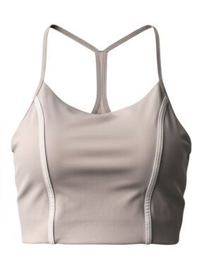 Yogalicious Lux Xandra Light Beige Yoga Athletic Crop Bra Racerback Tank Top S